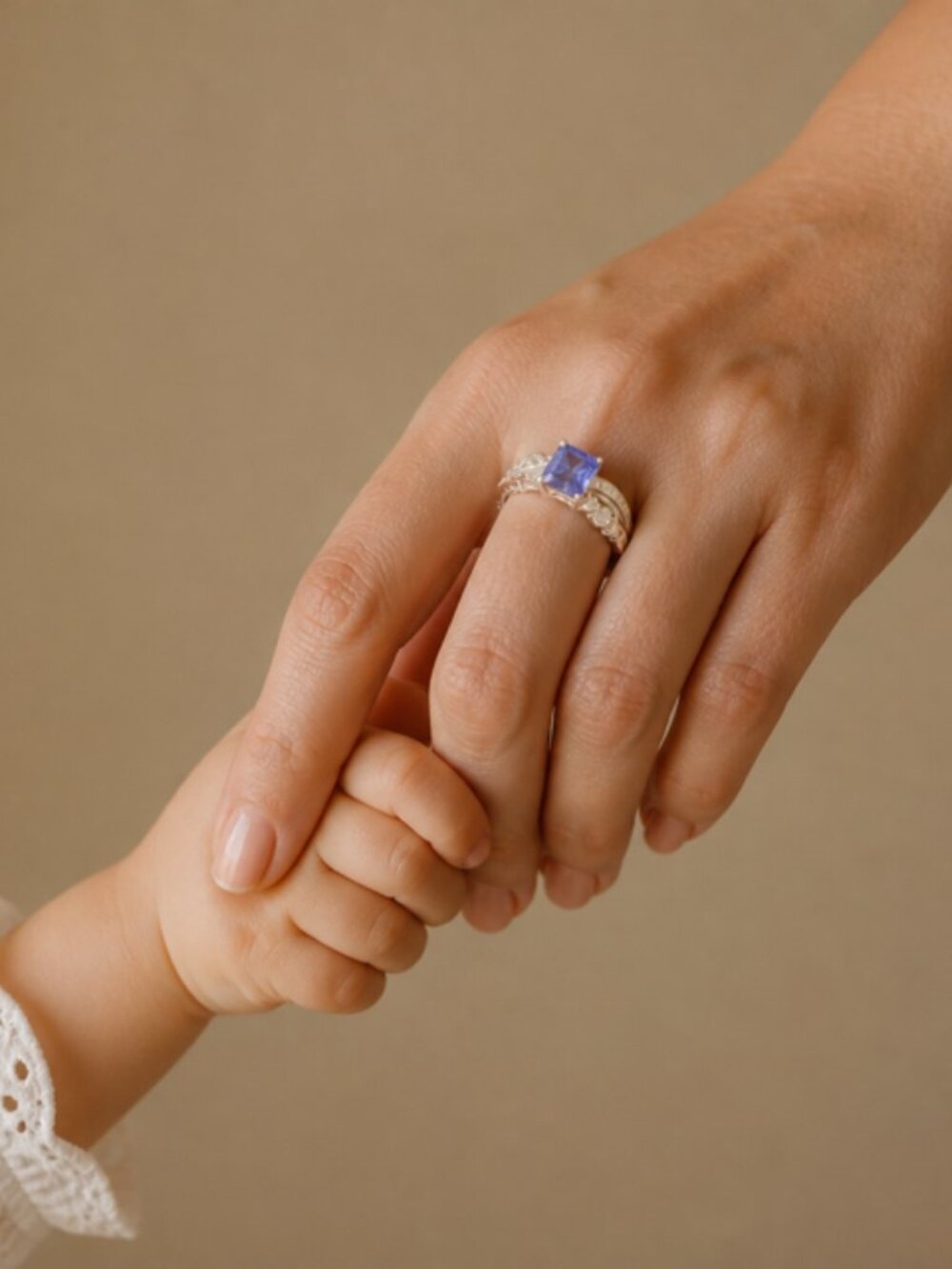 Amethyst Ring with Crystals 925 Gold and Silver Women's Size 7